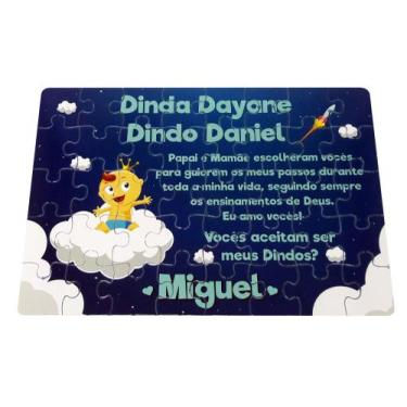 Imagem de Quebra-Cabeça Personalizado Mimo Batizado Dindo e Dindo - GMH Prod. Se