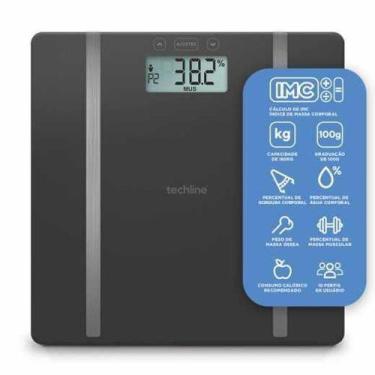 Imagem de Balança Digital Corporal de Bioimpedância Techline até 180Kg - Black