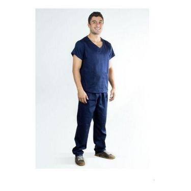 Imagem de Scrub 100% Poliéster Blusa-calça Hospitalar Enfermagem Masc. - Dona Mo