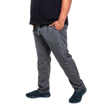 Imagem de Calça Plus Size Masculina Tactel Treino Academia com Bolsos Laterais  