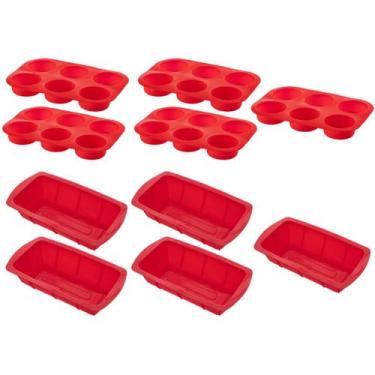 Imagem de Jogo Forma Para Pães + Forma Cupcake Sortida Silicone 5Un - QUALITY HO