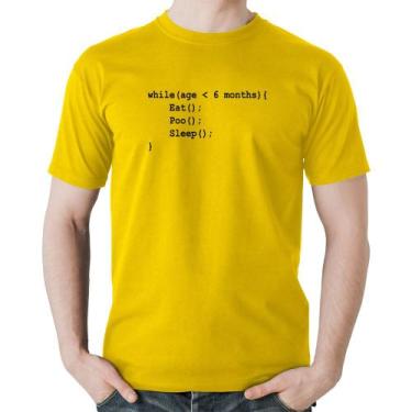 Imagem de Camiseta Algodão Eat Poo Sleep Código - Foca na Moda, Amarelo, GG