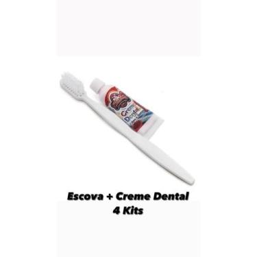 Imagem de Kit Escova Para Pets Escova Dental + Creme Dental Morango CatDog - Cat