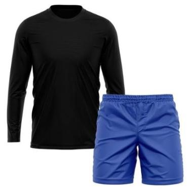 Imagem de Kit Camiseta Manga Longa Poliamida + Short Bermuda Tactel-Masculino