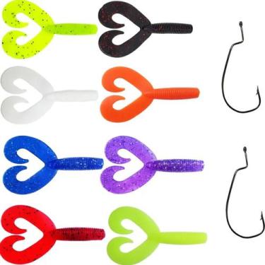 Imagem de Kit Iscas Grub Duplo 9cm 7g Anzol OffSet Matadeira P/ Traira