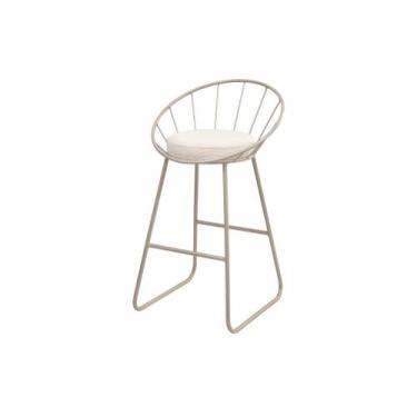 Imagem de Banco Médio Cozinha Barzinho Metal Sunset - Studio Metal Madeira