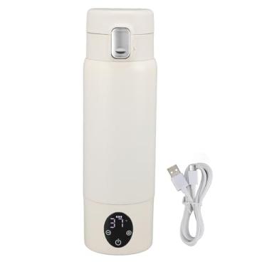 Imagem de Aquecedor de Leite Portátil para Viagens, Aquecedor de Mamadeiras de Viagem Sem Fio de 300ML para Fórmula de Leite Materno Aquecedor de água, 37 a 50 ℃ Ajustável, Aquecimento