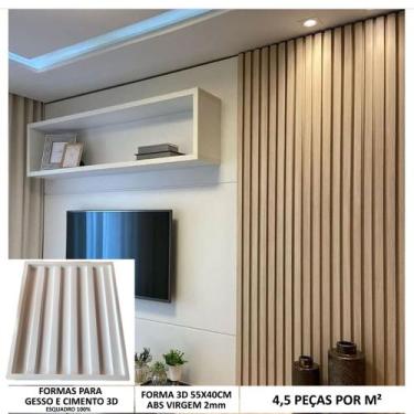 Imagem de Forma molde 3d gesso ripado 55x40cm abs 2mm gesso e cimento in320 - IN