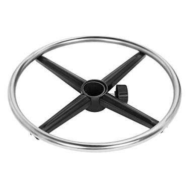 Imagem de Kaleurrier Anel de descanso de pé cromado de metal para cadeira de desenho de estúdio, banco de escritório, banco de salão de beleza, 40,6 cm