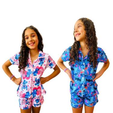 Imagem de Kit 2 Pijamas Americanos Infantil Stitch Roupa de Dormir Personalizado