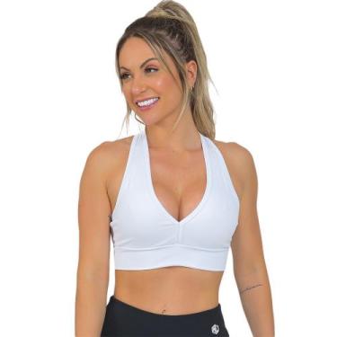 Imagem de Top Feminino Fitness Nadador Com Bojo Branco - Manalinda, P, Branco