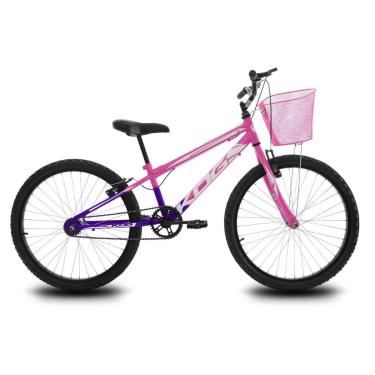 Imagem de Bike Infantil Aro 24 KOG Feminina com Cestinha V-Brake-Feminino