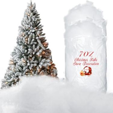 Imagem de Tatuo Decoração de neve falsa de Natal, fibra de neve artificial, neve, interior e neve fofa para árvore de Natal, inverno, vila de manto de inverno, presépio e decoração fácil de exibição de Natal, 200 ml por saco (2 peças)
