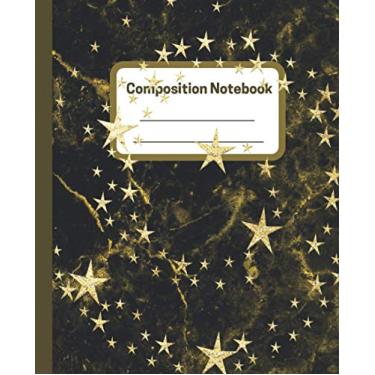 Imagem de Composition Notebook: Wide Ruled Lined Paper Notebook Journal: Gold Glitter Liquid Marble Painting Workbook for Girls Kids Teens Students for Back to School and Home College Writing Notes