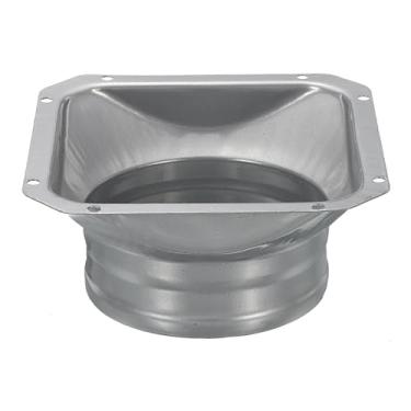 Imagem de YOKIVE Flange de conector de duto, tubo anticorrosão de ferro galvanizado quadrado para flange redondo conecta duto de ar, ótimo para sistema de ventilação (cinza, 10 cm)