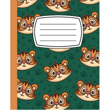Imagem de Tiger Composition Notebook College Ruled: tiger pattern, | 7.5 x 9.25 inches, 120 pages |, Wide Lined Journal for Big Cat Lover, Cute Composition Notebook for School, Office & Home Use