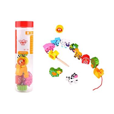 Imagem de Blocos de Laço Fazenda Madeira TKB510-B Tooky Toy, Multicor