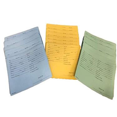 Imagem de Pastas de arquivo de jaquetas de revendedor de envelopes para veículos (pacote com 25 azuis/25 manila/25 verdes)