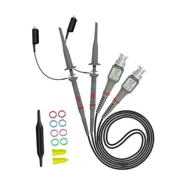Imagem de YsXoWiui 2 sondas de extremidade bnc totalmente isoladas, osciloscópio, 20m, 60m, 100m, 10:1, com clipe de jacaré, kits de sondas de osciloscópio