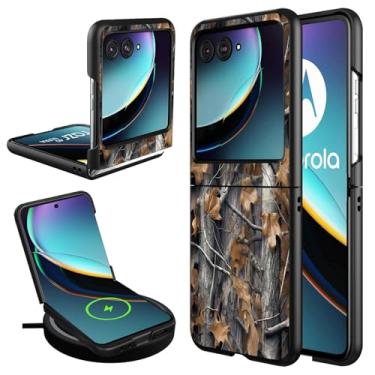 Imagem de CAPAUNVDA Capa para Motorola Razr 2024, capa para Moto Razr 50, ultrafina, fina, rígida, à prova de impacto, para Moto Razr 2024, camuflagem floresta