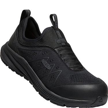 Imagem de KEEN Utility Tênis de trabalho industrial Vista EnergyShiftLow Height Composite ToeESDSlipOnIndustrial, Preto/preto, 13 Wide