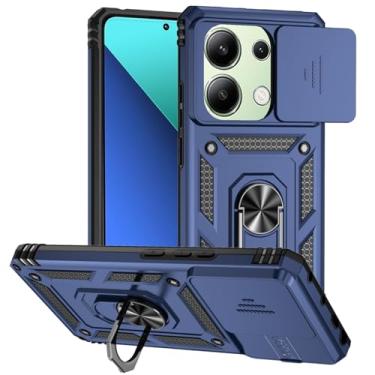 Imagem de Tothedu Capa para Redmi Note 13 Pro 4G, capa Poco M6 Pro 4G com capa de câmera deslizante, anel giratório de 360° integrado com suporte magnético à prova de choque para Xiaomi Redmi Note 13 Pro 4G