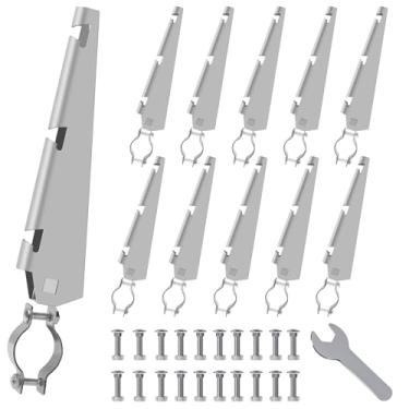 Imagem de Hwedra Braço Extensor de Arame Farpado para Cerca de Elo de Corrente de Trilho Superior de 1-3/8", Braço de Arame Farpado Em Canto de Aço Galvanizado por Imersão A Quente para Jardim e Casa, Todos Os