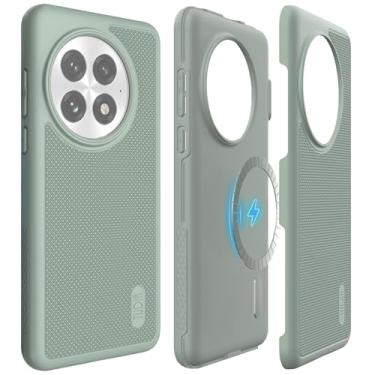 Imagem de TUDIA MergeGrip [Compatível com Magsafe] Capa para OnePlus 13 5G (2025) - [Teste de queda de grau militar] Capa de telefone fina resistente à prova de choque de camada dupla - lírio verde
