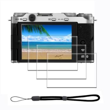 Imagem de iDaPro Protetor de tela para Fujifilm X-M5 Fuji XM5 + cordão de mão [3 + 1 unidade], vidro temperado