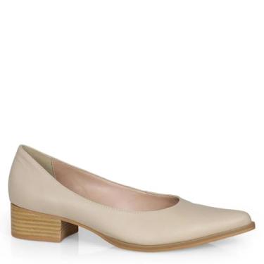 Imagem de Dina Mirtz, Scarpin Confortável Salto Bloco Dina Mirtz Tamanho:33;cor:Nude