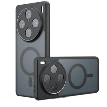 Imagem de Kukoufey Capa compatível com Vivo X200, compatível com MagSafe, compatível com Vivo X200 5G V2415A V2405A capa de celular magnética embutida antichoque preta