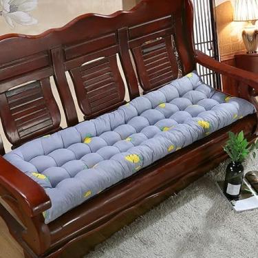 Imagem de Almofada para espreguiçadeira com laços, almofada confortável e durável para cadeira de pátio ao ar livre, jardim, piscina, almofadas de banco longo(Gray blue,45 * 120cm)