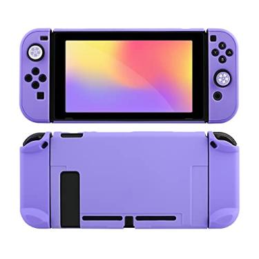 Imagem de FANPL Capa para Nintendo Switch, capa protetora fofa de capa rígida para controle Switch e Joy Con com 2 garras de polegar de flor - Toque confortável (Roxa)