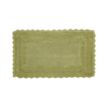 Imagem de Better Trends Lilly Tapete de banheiro reversível de crochê 53 x 86 cm para banheiro, luxuoso tapete de banheiro 100% algodão e tapete de banheiro absorvente de água - verde sálvia fosco de banho