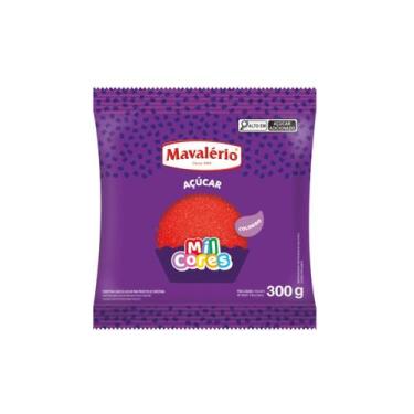 Imagem de Açúcar colorido mil cores 300g mavalério, Vermelho