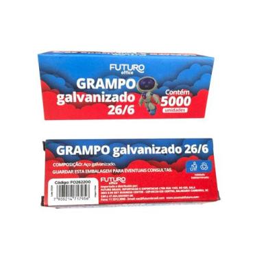 Imagem de Grampo Para Grampeador 26/6 Galvanizado C/20.000 Grampos - Genérica