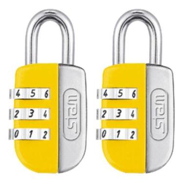 Imagem de Kit 2 Cadeados Segredo Colorido 20mm Armário Bolsa Pequeno - Stam, Ama