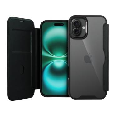 Imagem de Gshield Capa Case Capinha Carteira Dual com Slot para Cartão, Proteção RFID e Fecho Magnético, Frente e Verso (Preta, iPhone 16 Plus)