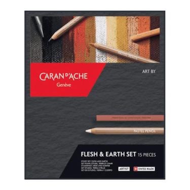 Imagem de Estojo de Desenho Caran d'Ache Flesh & Earth Set com 15 Unidades - 776