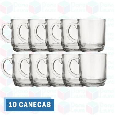 Imagem de Conjunto 10 Canecas Vidro 250ML Chocolate Quente Cappuccino