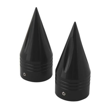 Imagem de FINMOKAL Tampas de porca de eixo dianteiro CNC preto para Harley Touring Electra Street Road Glide Road King 2000-2007 Dyna Low Rider Street Bob Super Glide 04-07