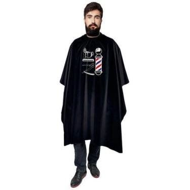 Imagem de Capa Preta de Cetim Sem Manga Com Impressão para Barbeiro - Santa Clar