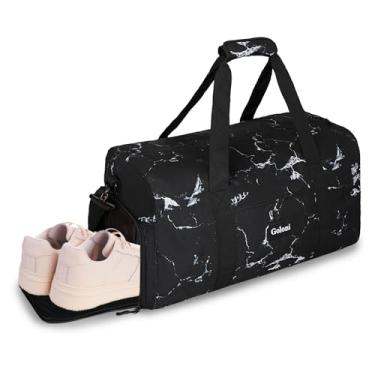 Imagem de Goloni Bolsa de viagem, bolsa de ginástica grande para mulheres e homens, bolsa de viagem com compartimentos para sapatos e roupas molhadas, E-Marble