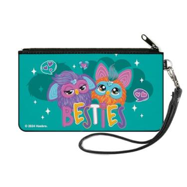 Imagem de Carteira Furby, bolsa com zíper, roxo e laranja Furby Besties Pose azul-petróleo, lona, rosa, SMALL, Casual