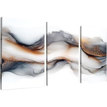 Imagem de Kit 3 Quadros Decorativos Canvas, Abstrato, 40x50cm, Arte Para Quarto, Sala, Corredor