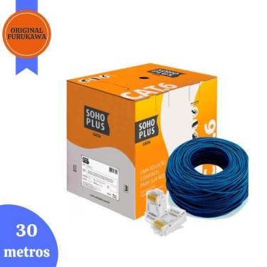 Imagem de Cabo de Rede Azul Utp Rj45 Cat6 Furukawa Sohoplus 30 Metros, Crimpado/