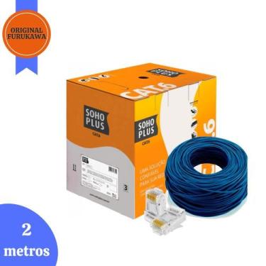 Imagem de Cabo de Rede Azul Utp Rj45 Cat6 Furukawa Sohoplus 2 Metros, Sem Crimpa