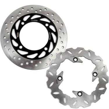 Imagem de Discos de freio dianteiros traseiros rotores para Honda Forza 250 2000-2004, acessórios de substituição de motocicleta prata