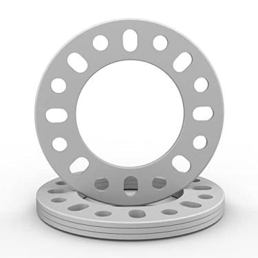 Imagem de WHEEL CONNECT Espaçador leve de roda de caminhão, 6 mm de espessura (1/4"), ajuste padrão de parafuso 8 x 165,1, 8 x 170, 8 x 180, alumínio fundido, pacote com 4.