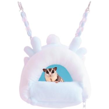 Imagem de Ninho de hamster, roupa de cama quente, para hamster, mini cama para pendurar para animais de estimação, ninho de dormir, rede de degu, ninho de animais pequenos, cama de casa de hamster, mini